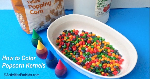 How to color popcorn kernels for crafts