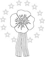 Remembrance poppy coloring page