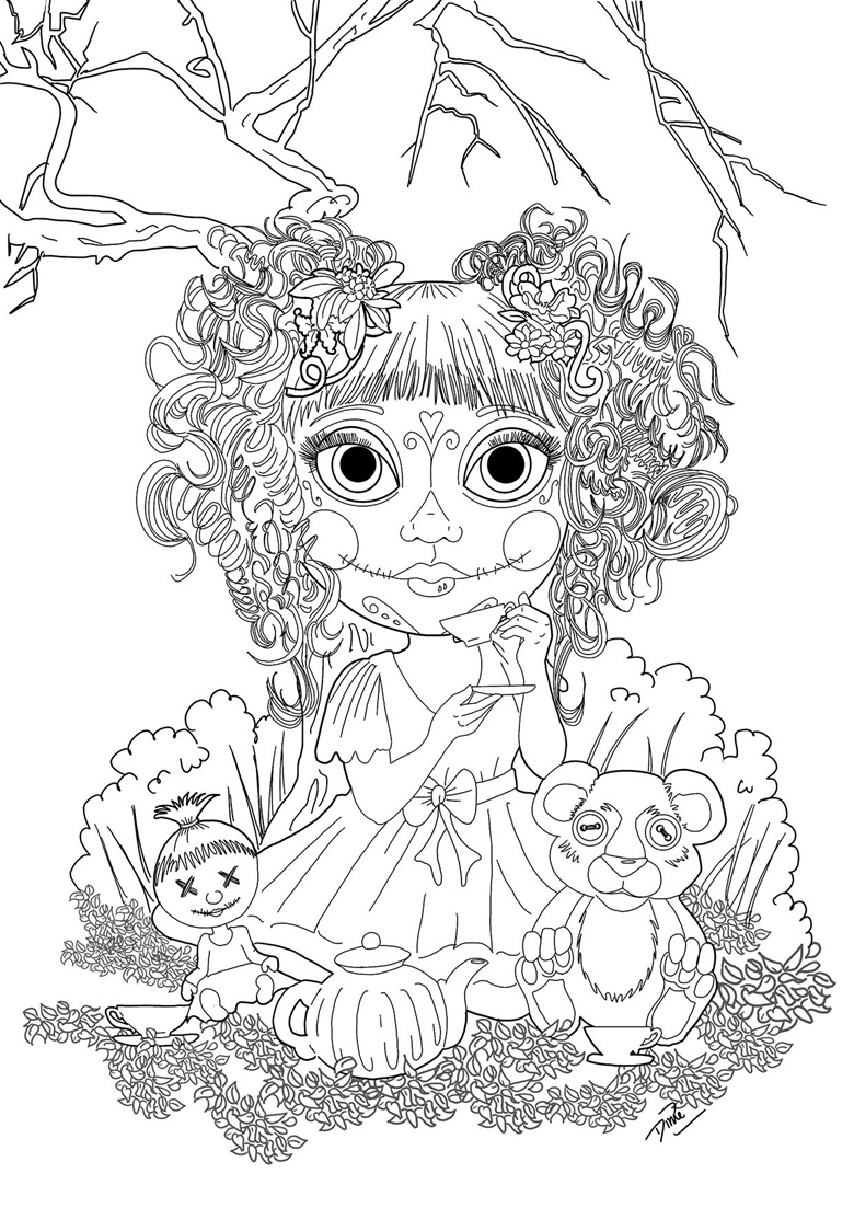 Coloring page of dark poppy