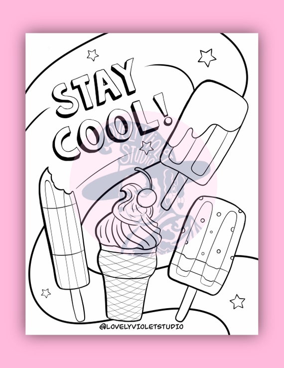 Popsicle coloring page digital download printable popsicle paper craft kids summer themed paper craft handmade popsicle art