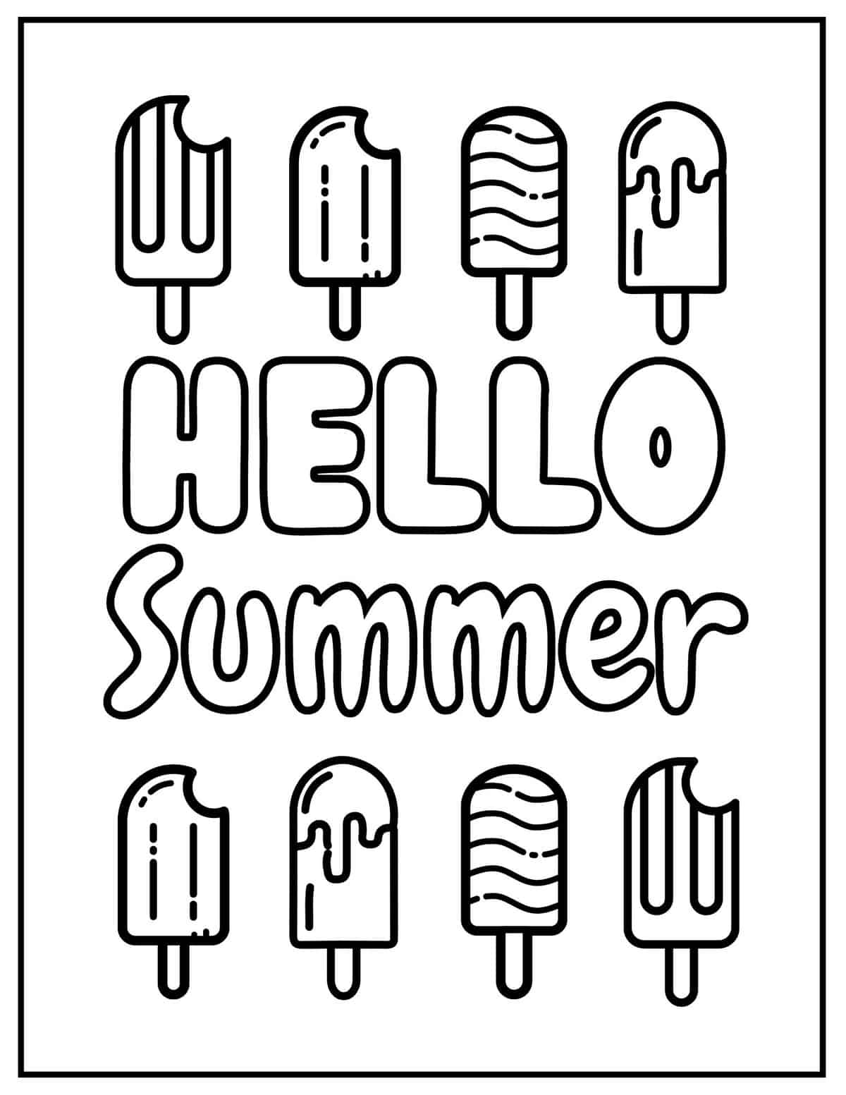 Free summer coloring pages for kids