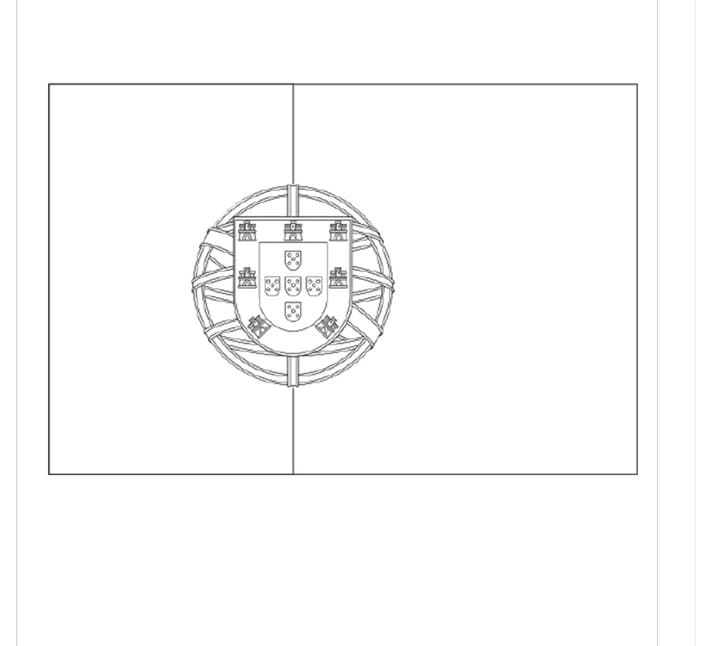 Printable portugal flag coloring page