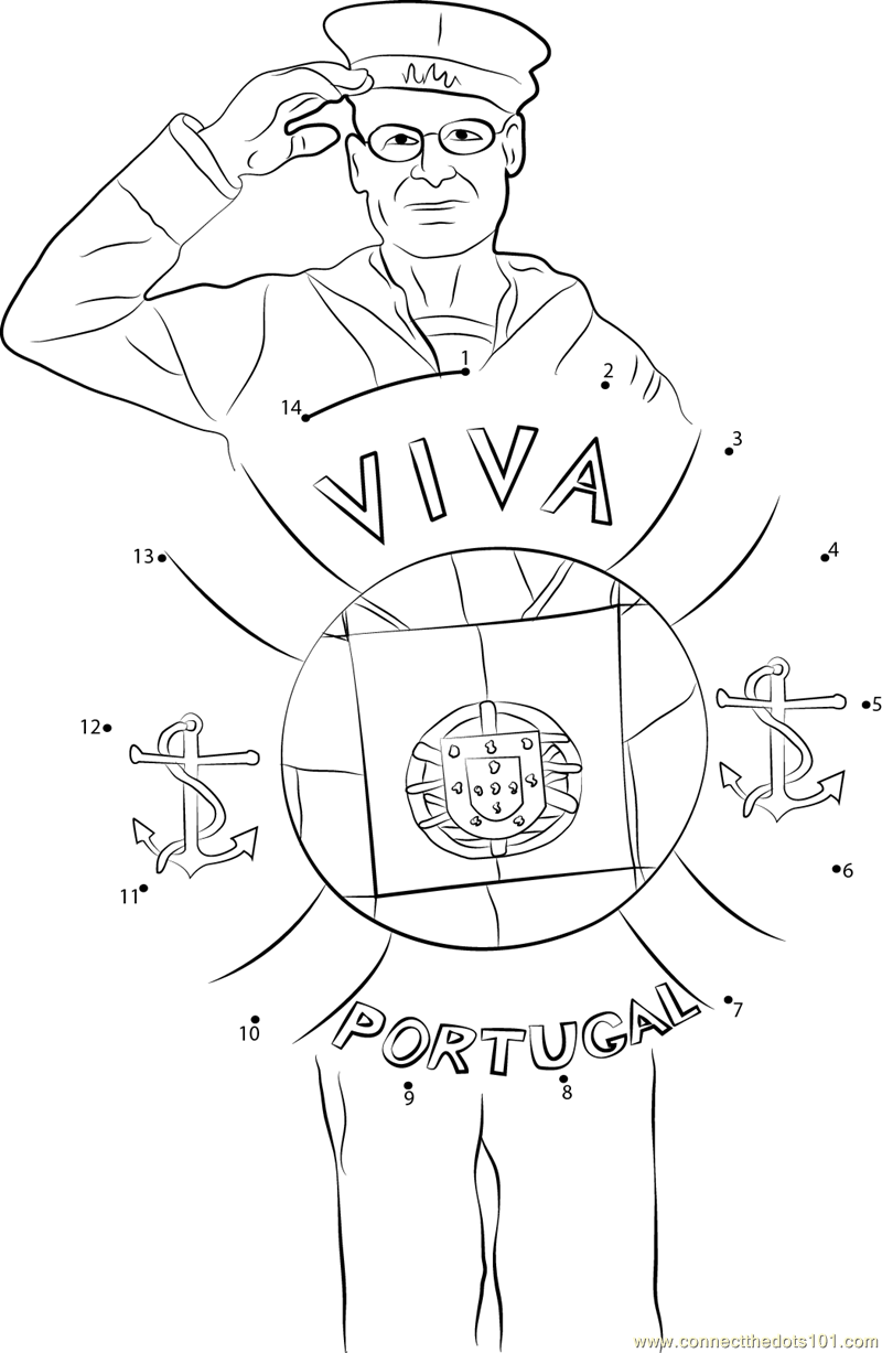 Portugal day dot to dot printable worksheet
