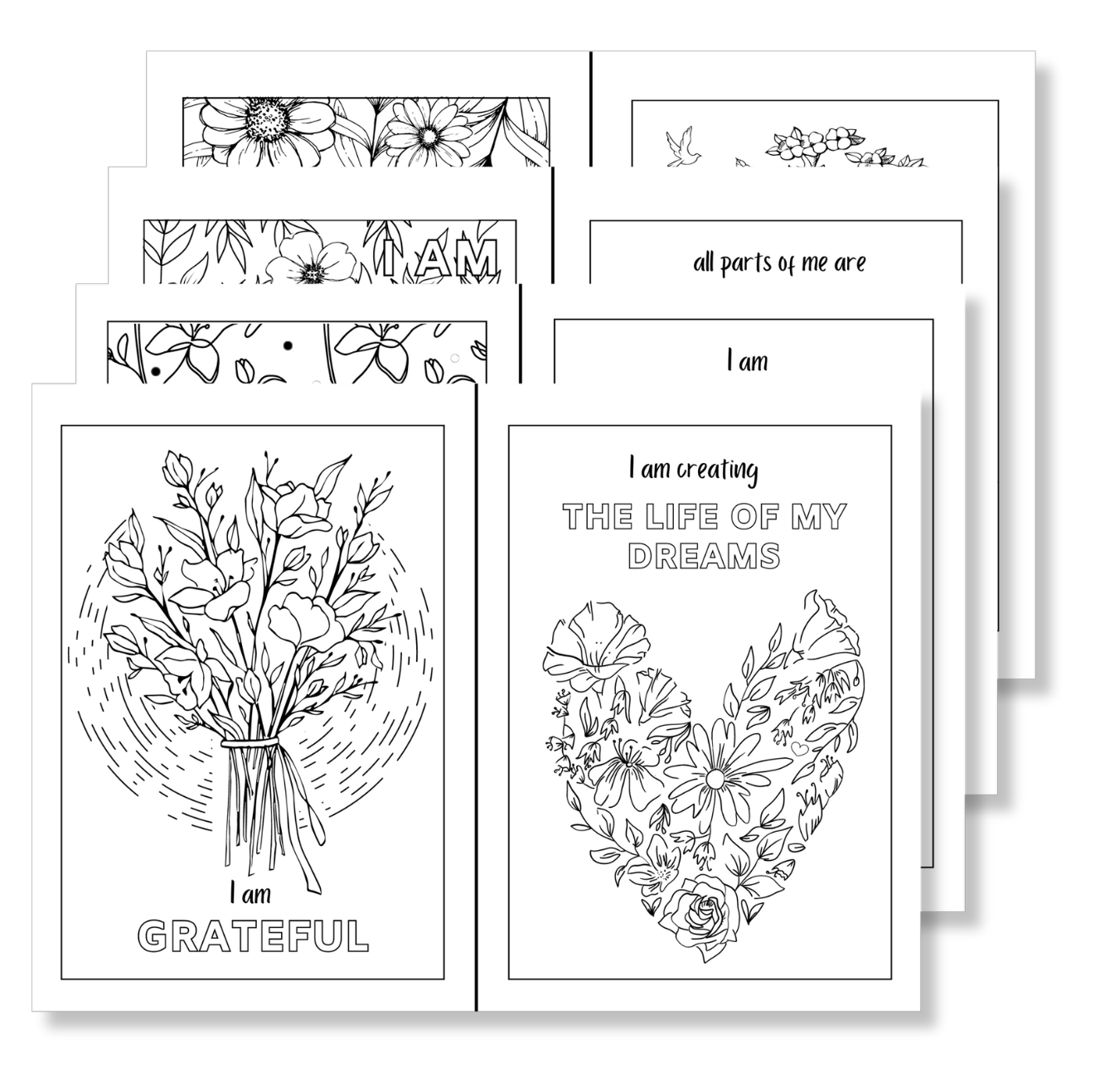Colouring affirmation pages spirited earthling