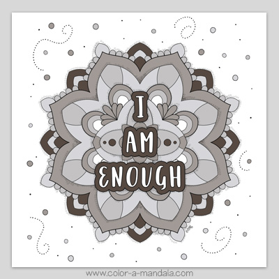 I am enough affirmation coloring page m