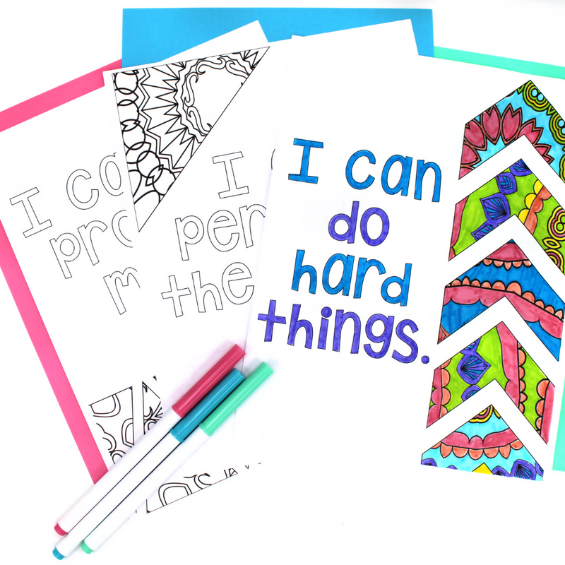 Positive affirmations coloring journal affirmation cards printable â schoolgirl style