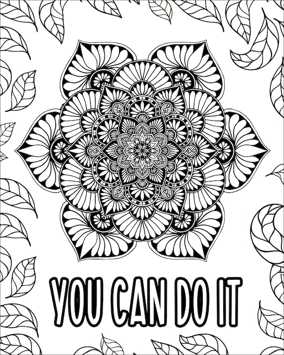 Inspirational quotes coloring pages for adults zentangle digital downloads motivational coloring pages printable colouring pages adult