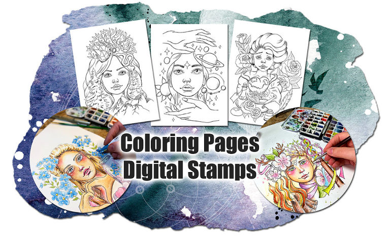 Digital stamps and coloring pages cretive cretions by andrea gomoll
