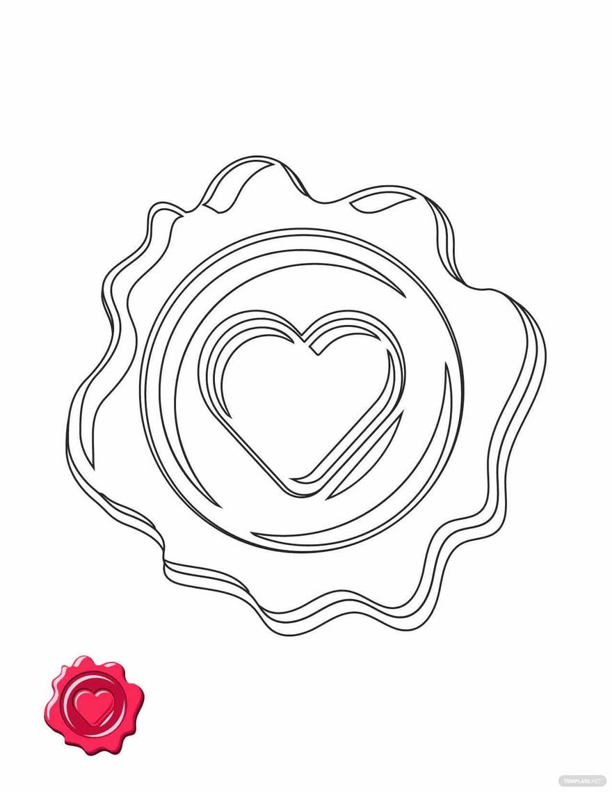 Free d heart stamp coloring page