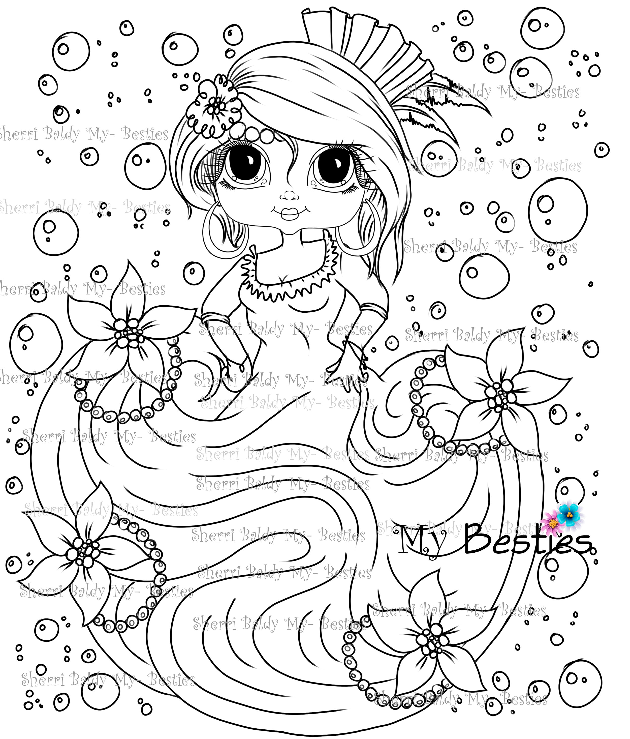 Instant download sherri baldy my bestie gypsy doll img digi stamp coloring page