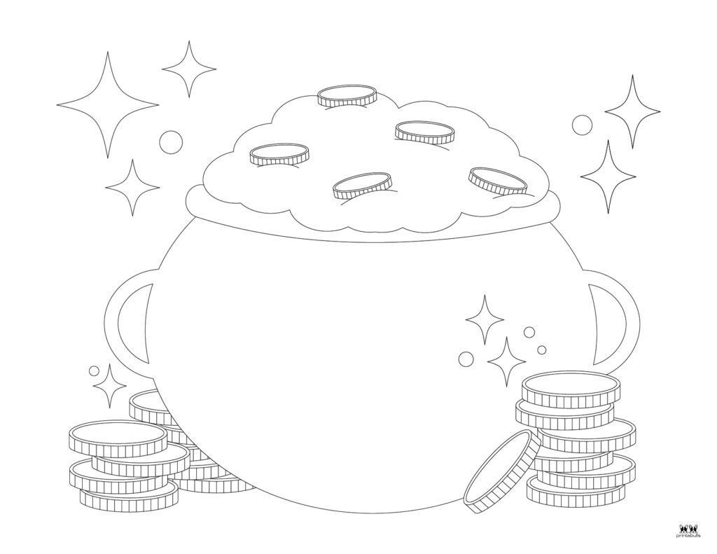 Pot of gold templates coloring pages