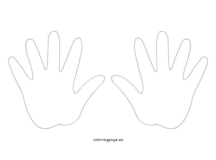 Printable hand template coloring page templates printable free hand outline coloring pages