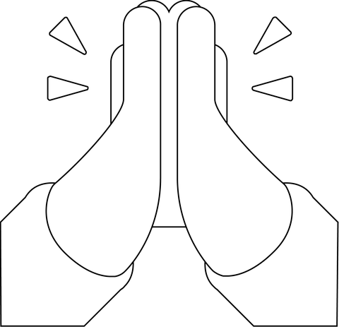 Praying hands emoji coloring page free printable coloring pages