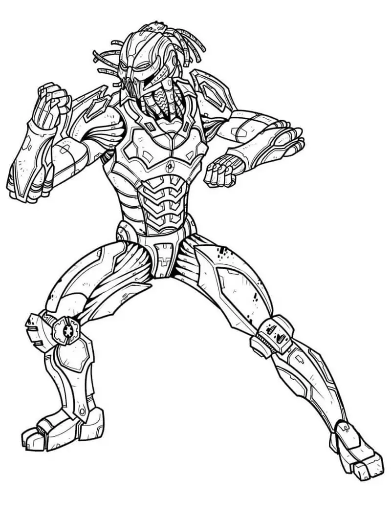 Predator mortal kombat coloring page