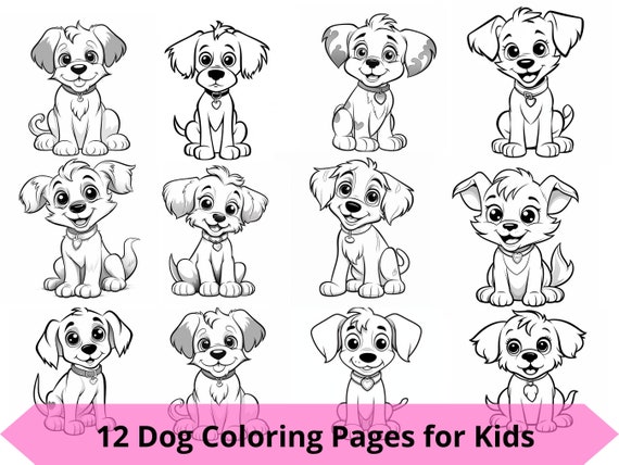 Dog coloring book pets animal printable kids coloring pages pets illustration activity sheets for kids