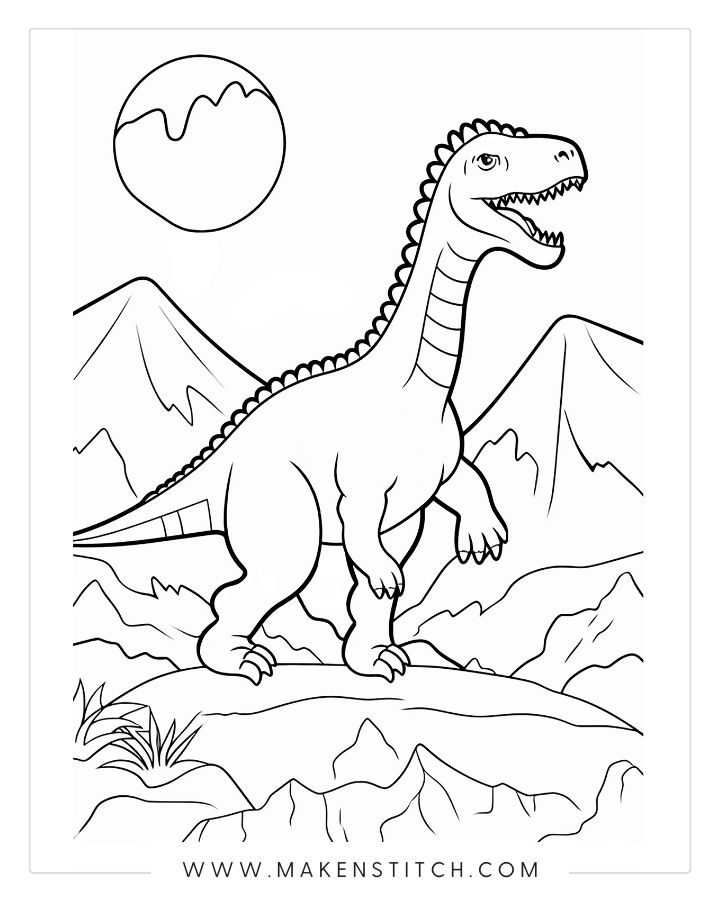 Coloring pages dinosaur theme for kids and adults