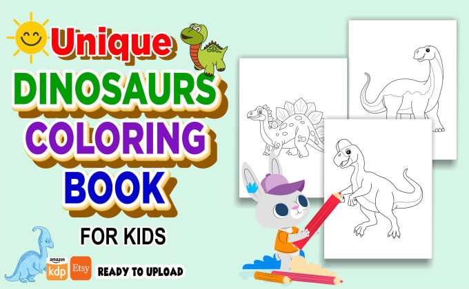 Do dinosaurs unique coloring pages and connect the dots for kids by graphicexpert