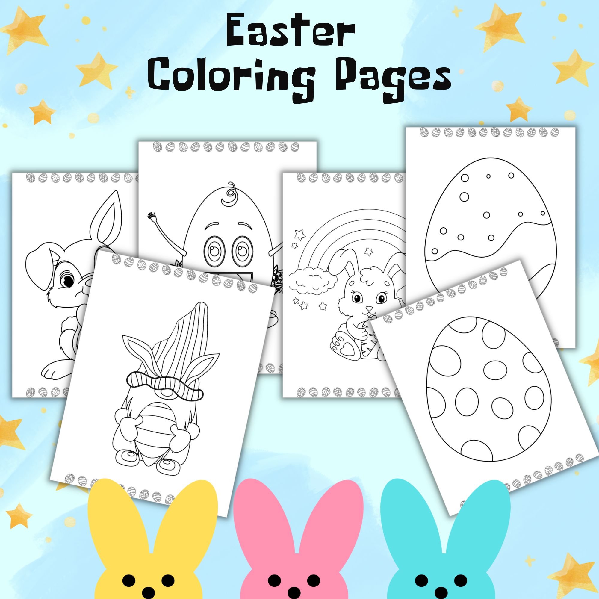 Easter coloring worksheet spring coloring pages easter eggs bunny rabbit made by teachers