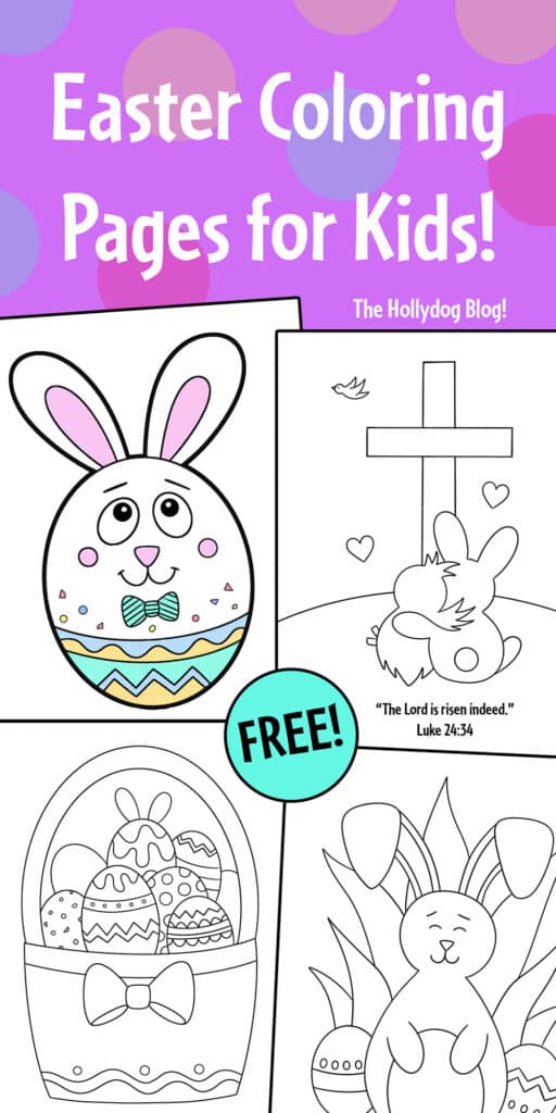 Free happy easter coloring pages for kids â the hollydog blog