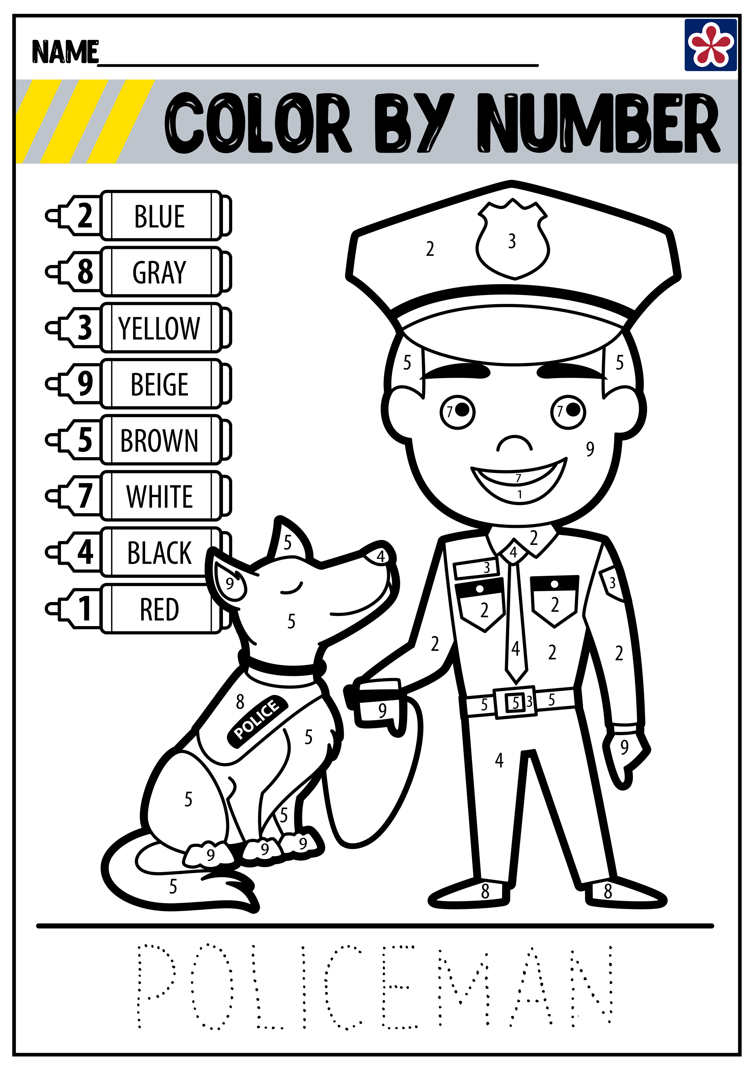 Munity helpers worksheets police officer