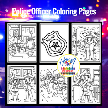 Munity helpers coloring pages police officer career occupations jobs