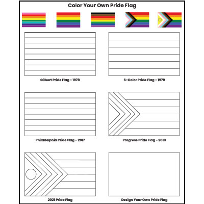 Color your own pride flags printable