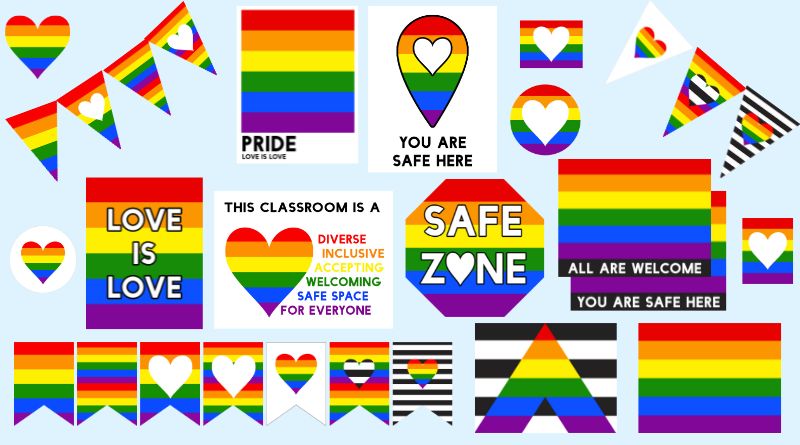 Free printable pride flags lgbtq posters pages