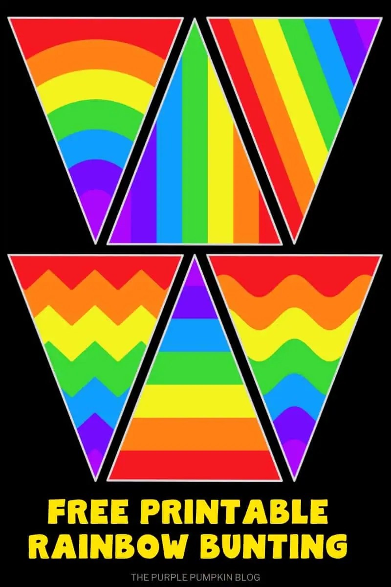 Free printable rainbow bunting flagspennants