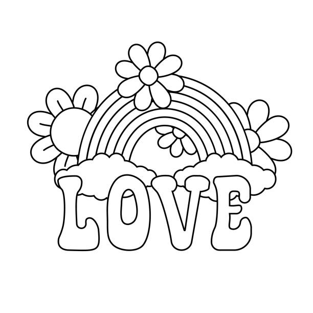 Drawing of the lesbian pride flag stock illustrations royalty