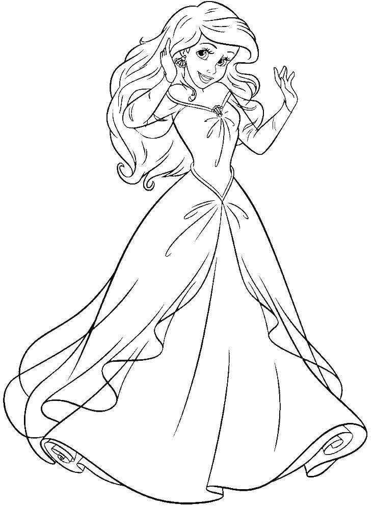 Online coloring pages coloring page disney princess ariel the little mermaid download print coloring page