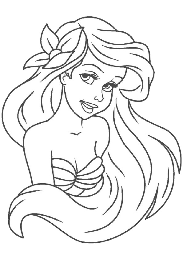 Printable ariel the little mermaid coloring pages pdf