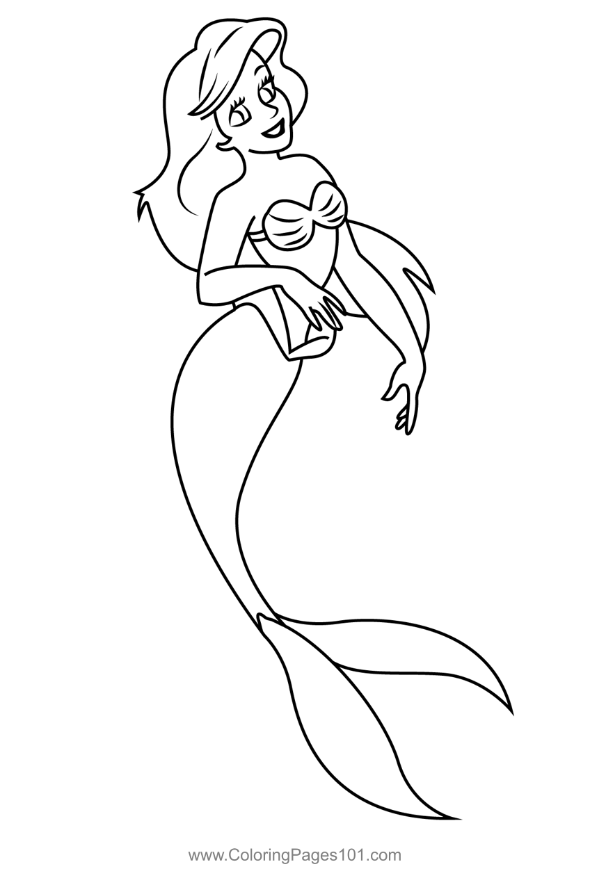 Disney princess ariel coloring page for kids