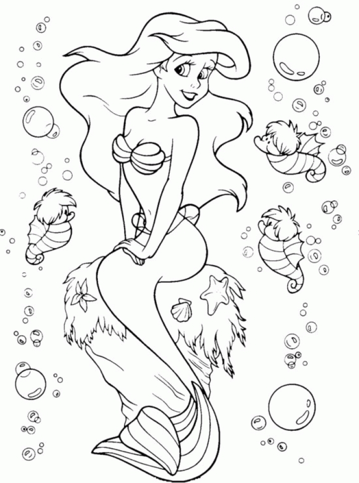 Get this little mermaid coloring pages disney printable