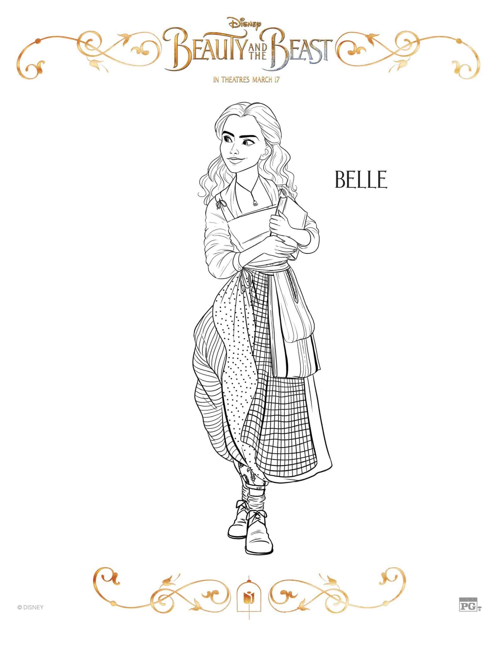Free printable beauty and the beast coloring pages