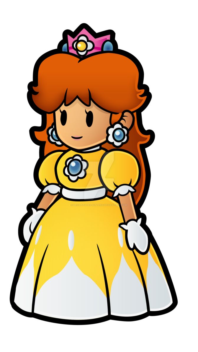 Paper daisy original design super mario art princess daisy mario bros party