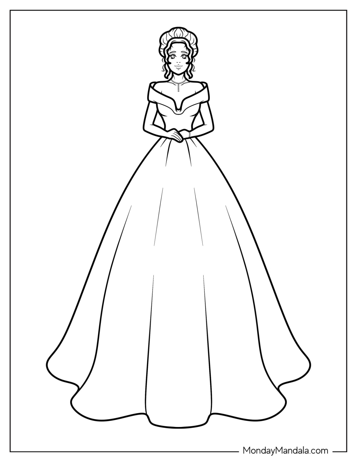 Dress coloring pages free pdf printables