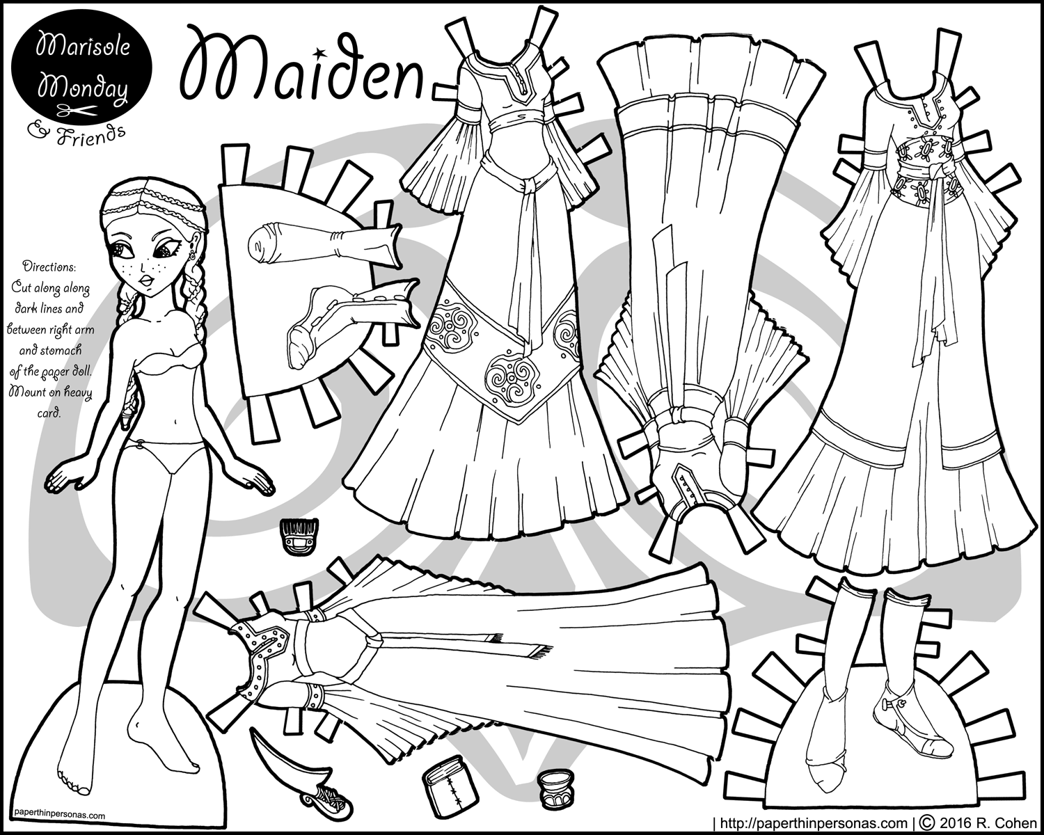 Maiden a printable princess paper doll