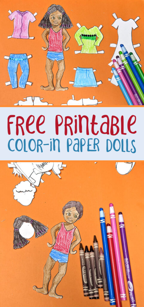Paper doll coloring pages
