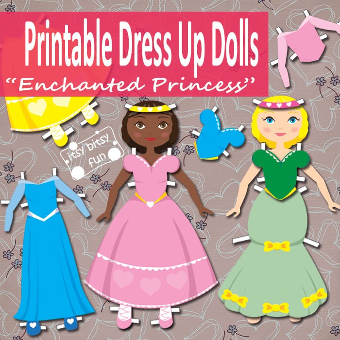 Princess paper doll dress up free printable