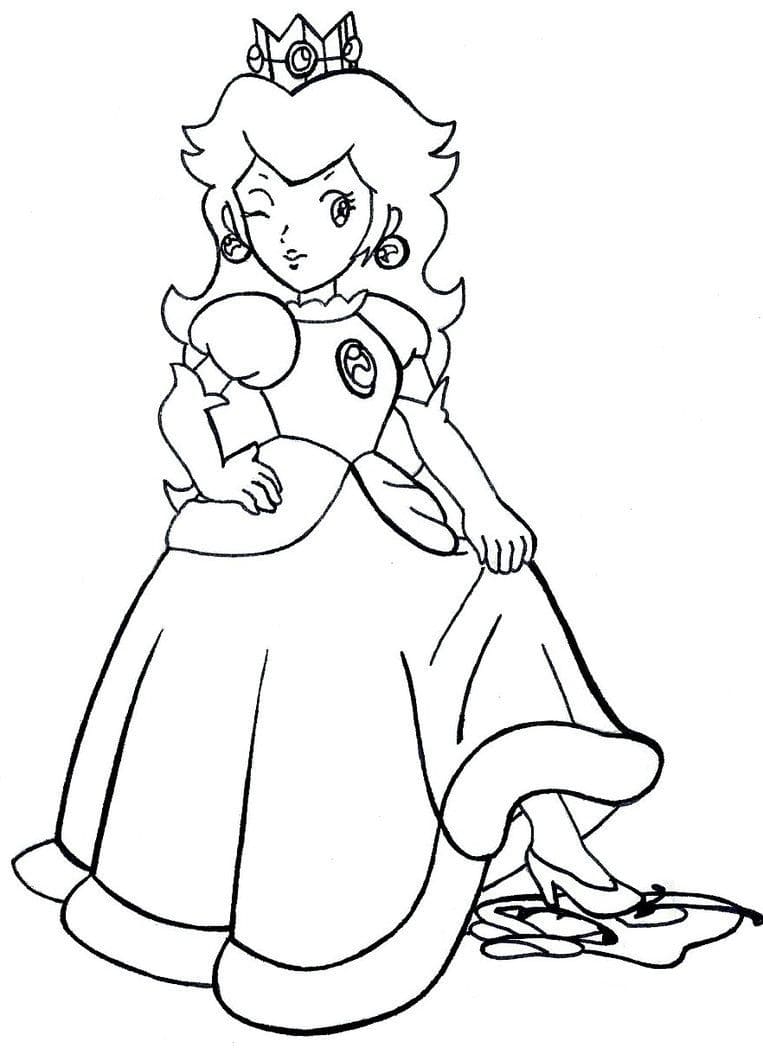 Nice princess peach coloring page