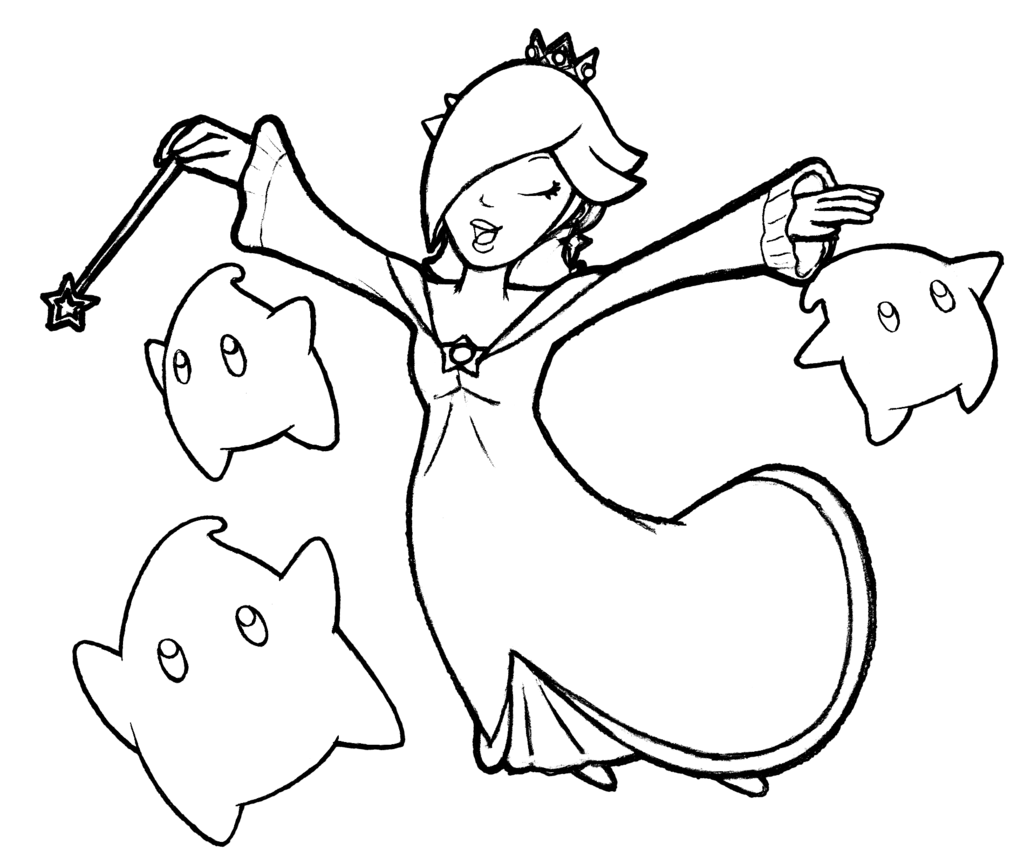 Rosalina mario coloring pages