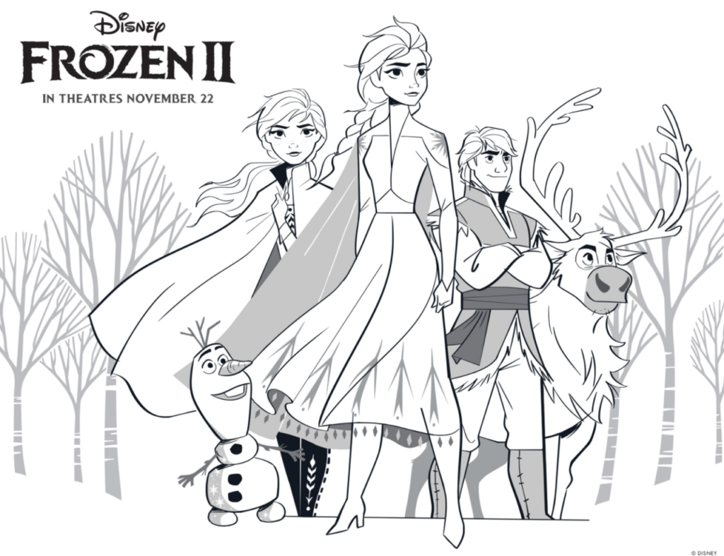 Frozen coloring pages and activities