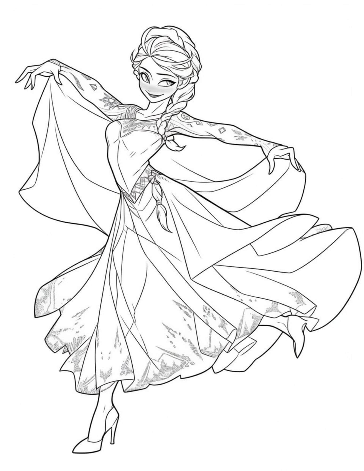 Gorgeous princess coloring pages for kids and adults