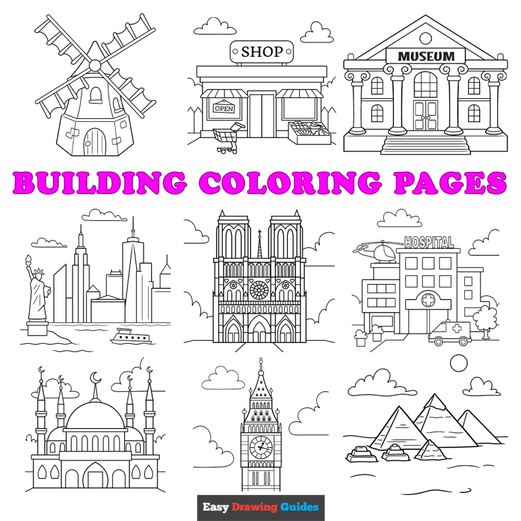 Free printable building coloring pages for kids