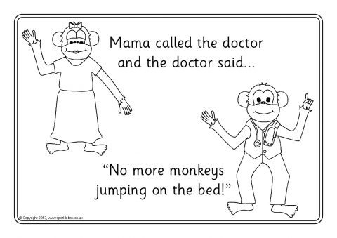 Five little monkeys jumping on the bed louring sheets sb