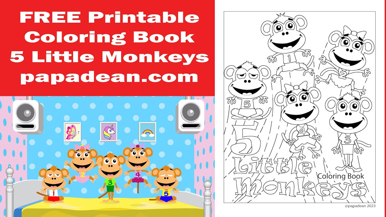 Little monkeys coloring book