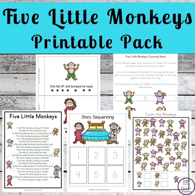 Five little monkeys printable