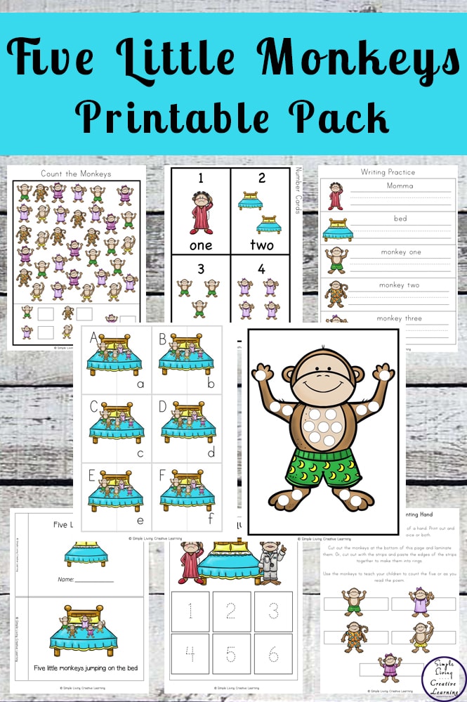 Five little monkeys printable