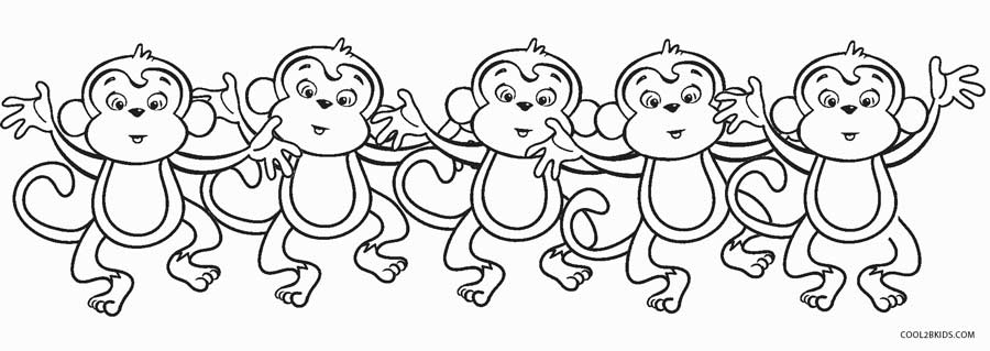 Free printable monkey coloring pages for kids