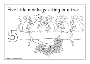 Five little monkeys in a flying saucer nursery rhyme teaching resources